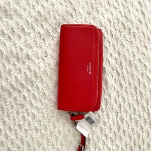 Coach coral / carnelian NWT wallet, wristlet